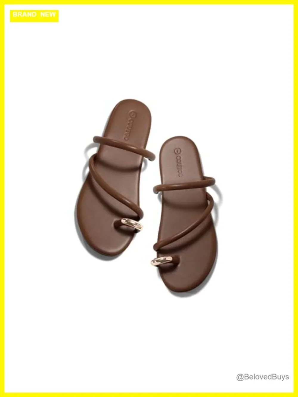 Strappy Flat Sandals Open Square Toe Slip On Summer Shoes Faux Leather